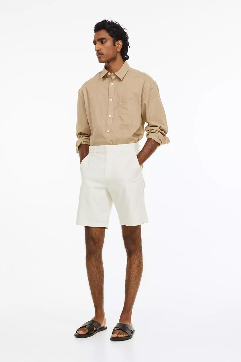 Buy H&M Relaxed Fit Cotton chino shorts 2024 Online