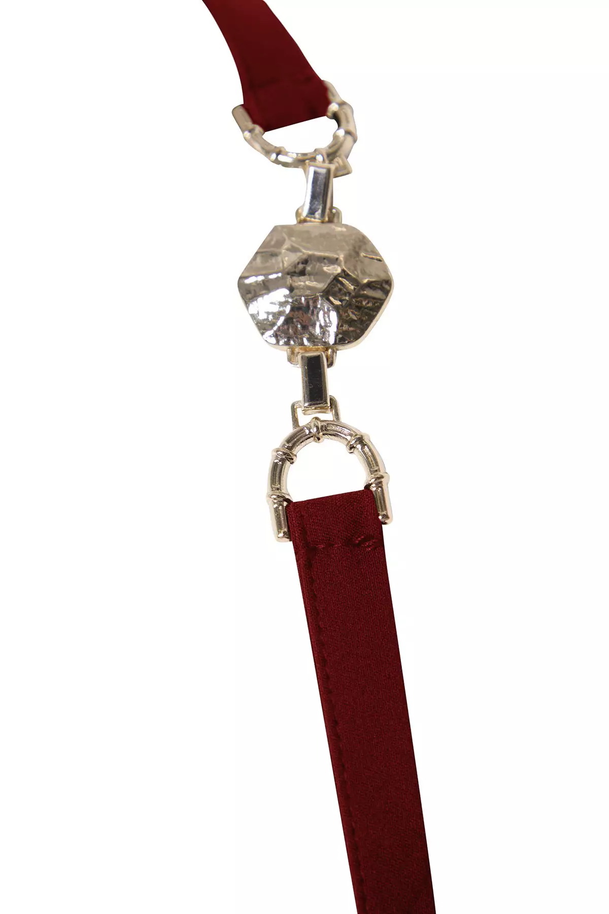 Burgundy Accessory Detailed Woven Elegant Evening Night Graduation Dress