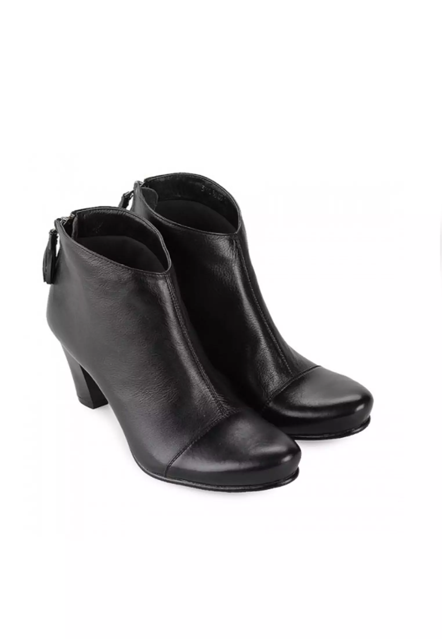 Corry Sepatu Back zipper boots Wanita guinine leather