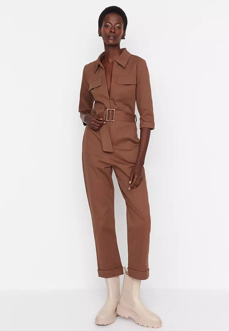 Cape woven cheap tailored jumpsuit