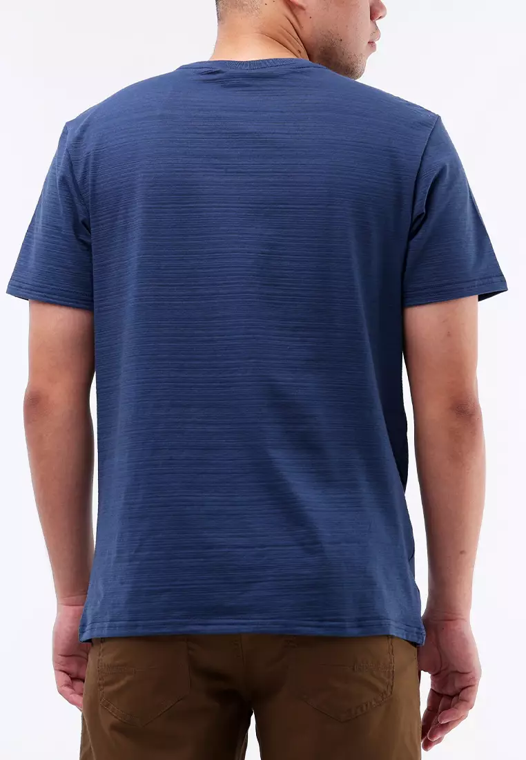 Round Neck Streaky Short Sleeves T-Shirt