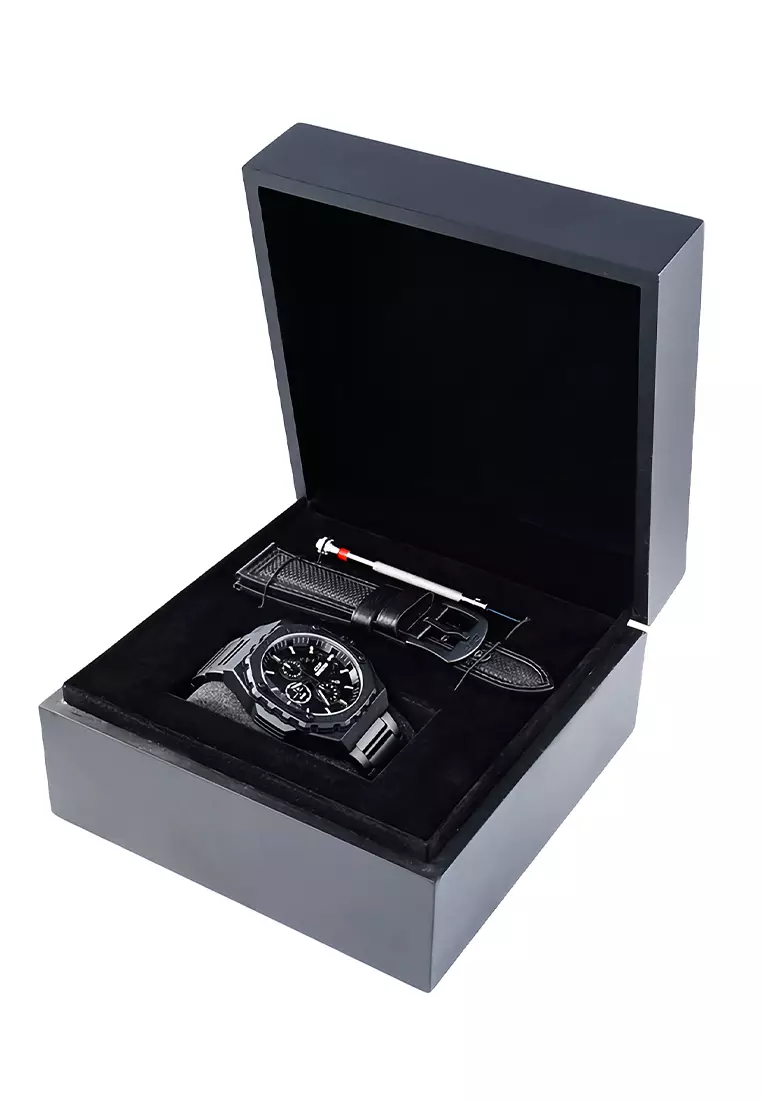 Expedition - Jam Tangan Chronograph Pria - Black - Stainless Steel Bracelet - 6824 MCBIPBA
