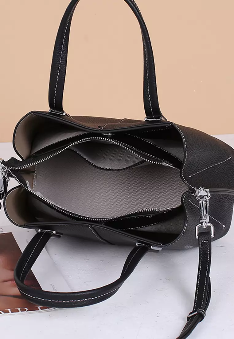 VANSA Simple Top Layer Cowhide Hand Bag   VBW-Hb5518
