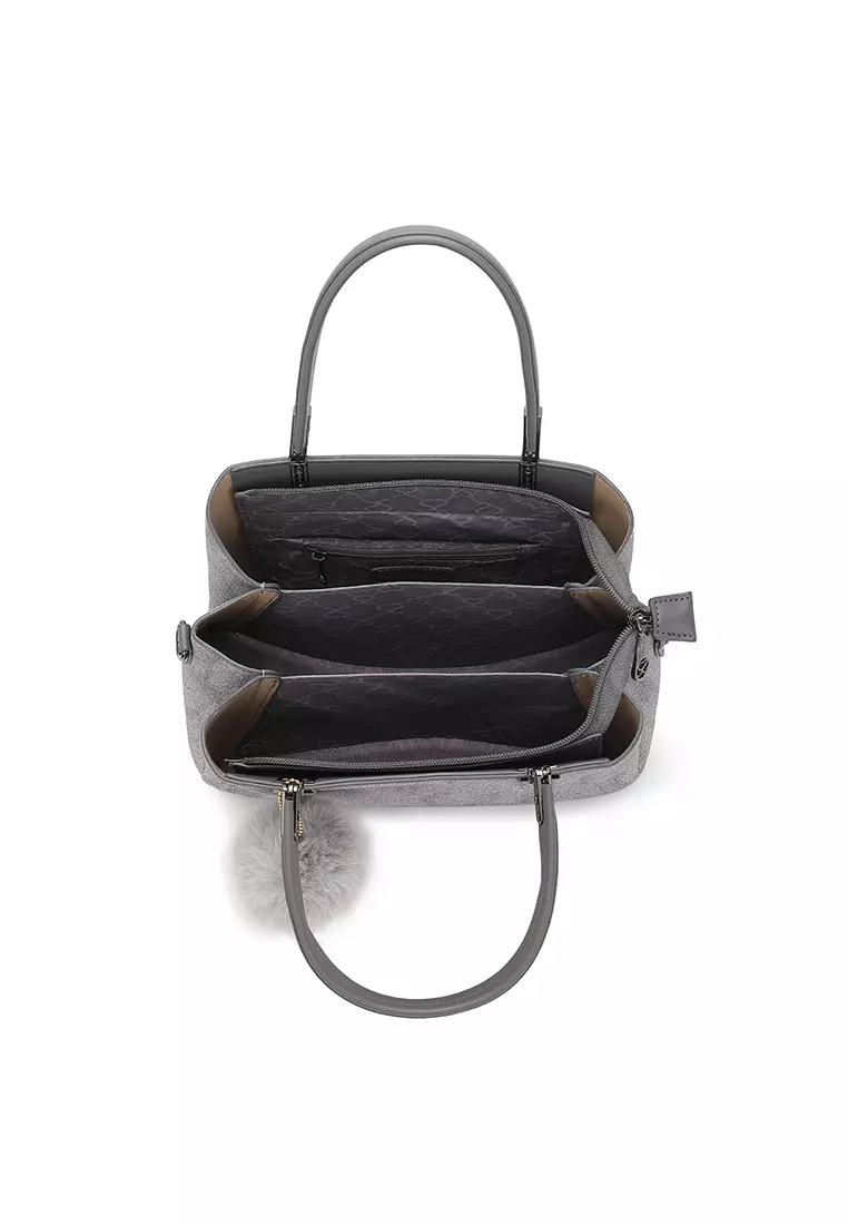 Women's Top Handle Bag / Sling Bag / Crossbody Bag / Shoulder Bag (Tas Tangan Wanita / Tas Selempang Wanita / Tas Bahu Wanita) - Abu-Abu