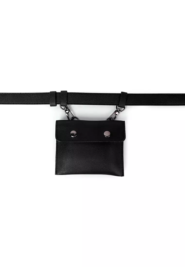 Black Detachable Bag Belt