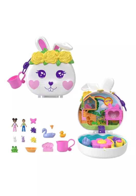 Polly Pocket Dolls Flower Garden Bunny Compact Playset