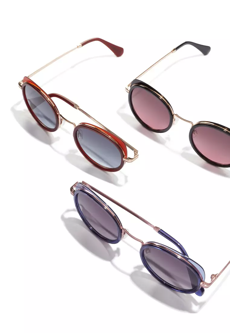 HAWKERS Gold Wine MILADY Sunglasses for Women, Femenine. UV400 Protection. Official Product designed in Spain