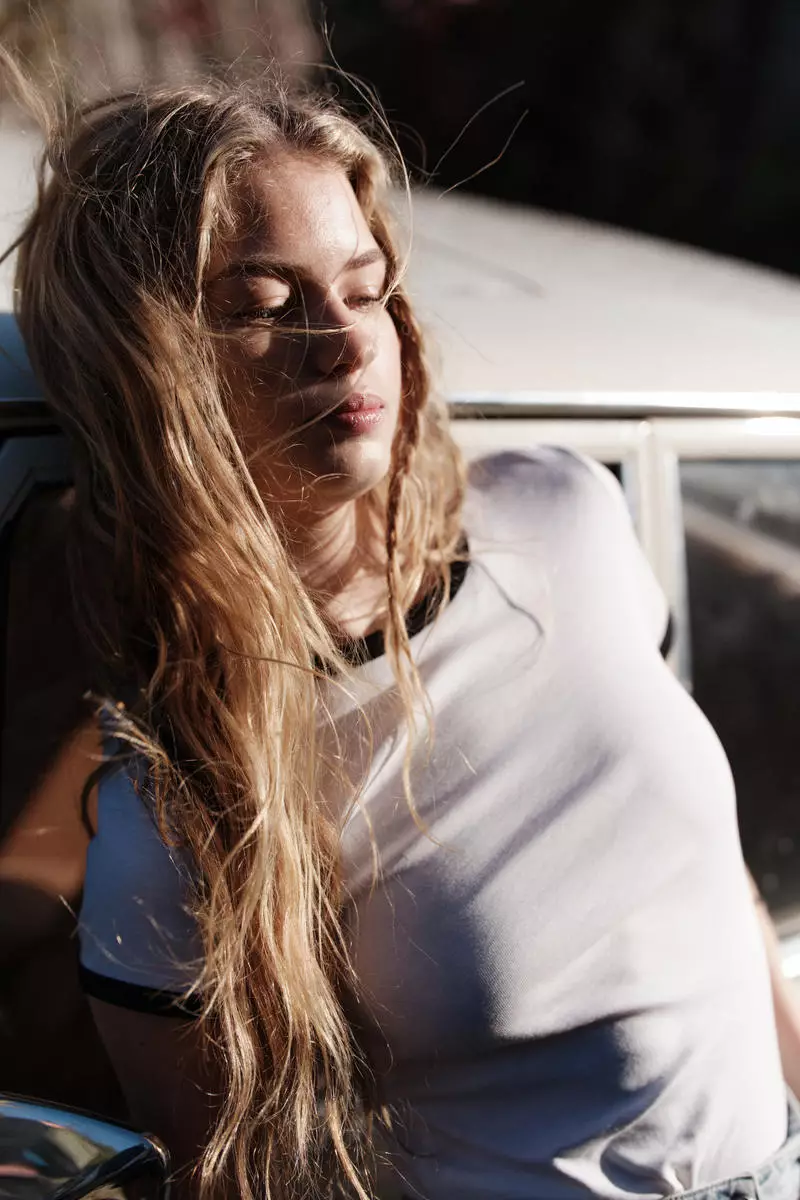 A-line denim mini skirt