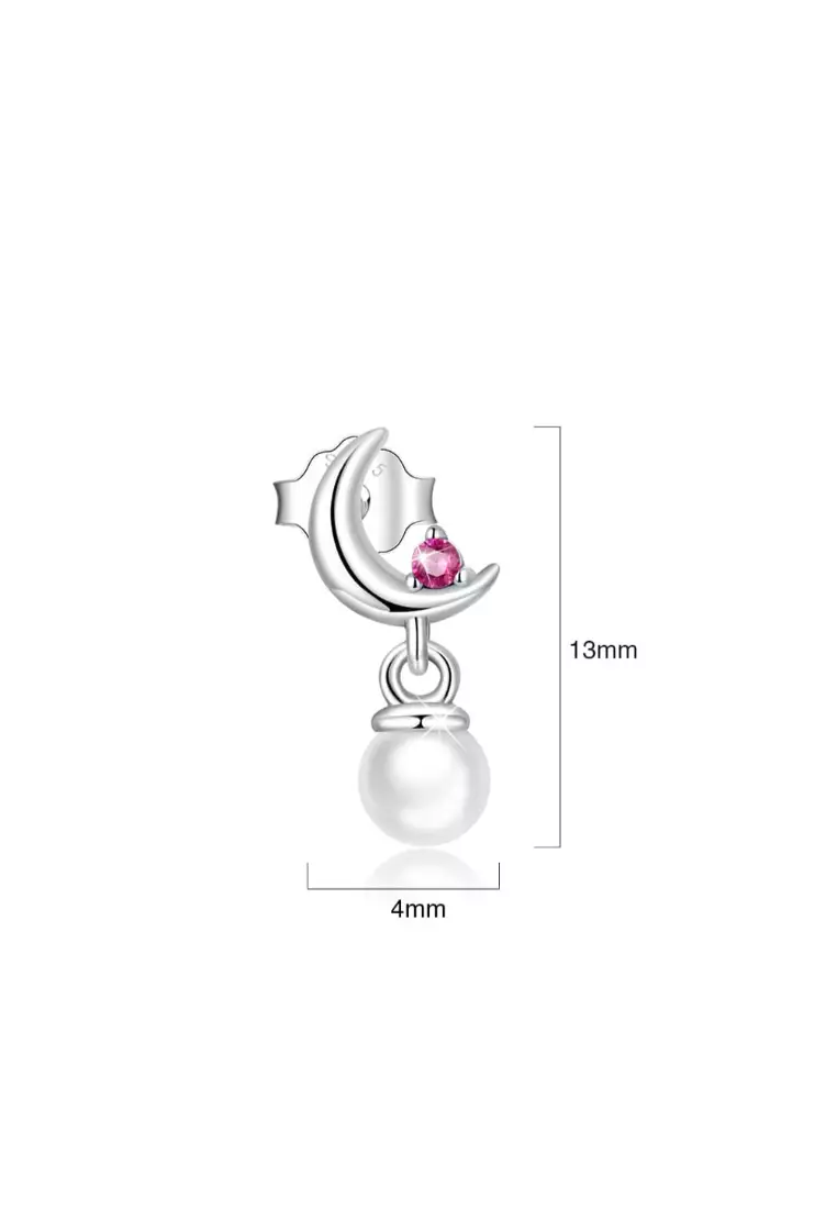 Solid Silver Abernathy Pearl Dangle Earrings