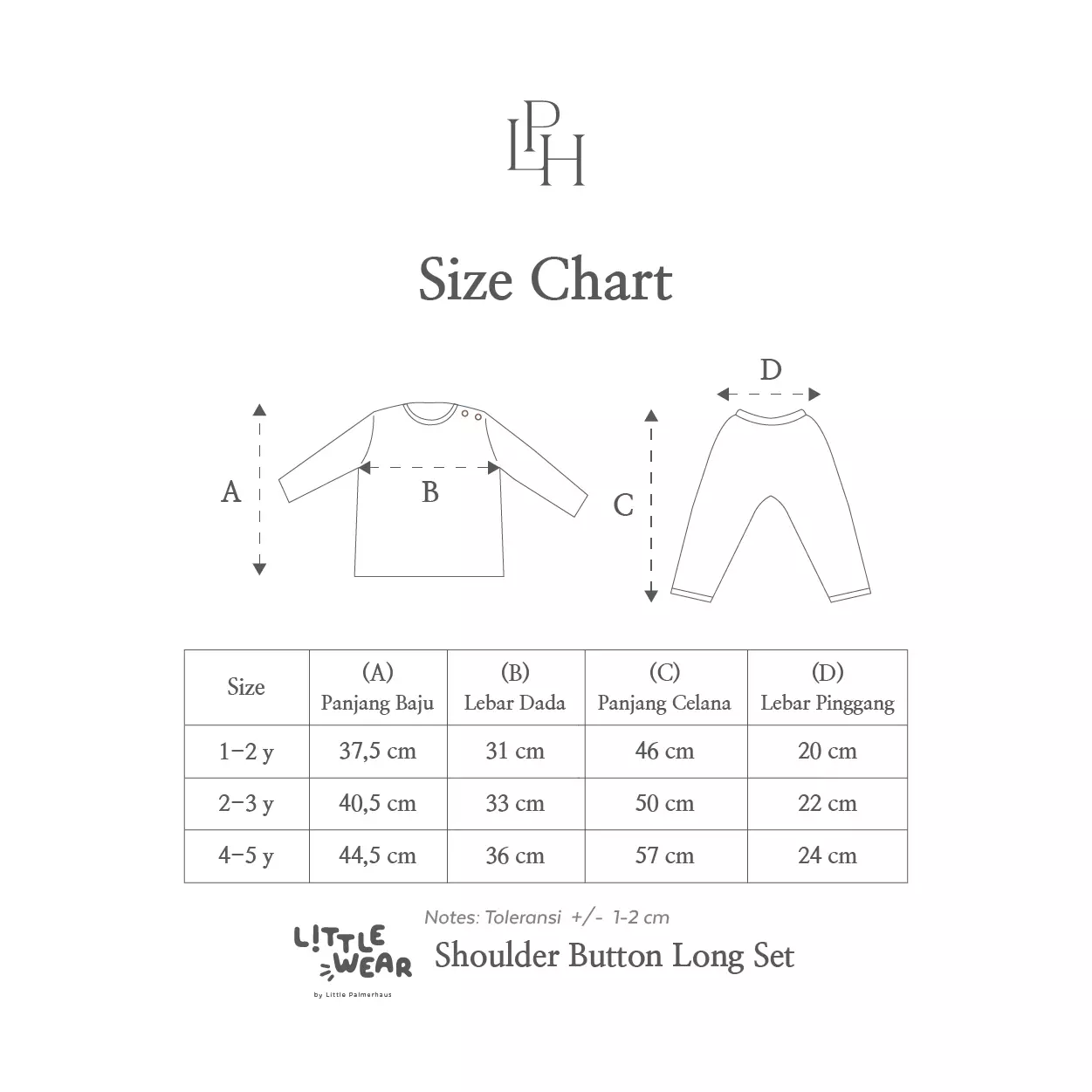Little Palmerhaus - Little Wear Shoulder Button Long Set 37.0 (Setelan bayi lengan panjang) Rabbit Bunny