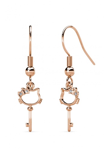 Her Jewellery Kitten Key Hook Earrings (Rose Gold) - Made with premium grade crystals from Austria 1CEDCAC404C94BGS_1