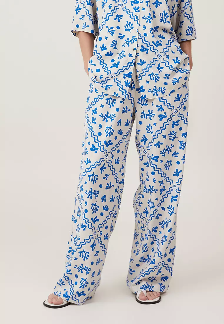LOVE by Gap Women Pants, Casual, Pajama, Flag Print, Drawstring