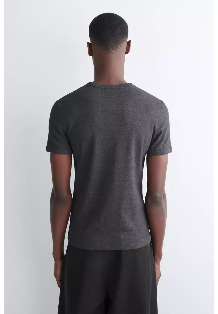 Buy COS SLIM RIBBED COTTON T-SHIRT 2026 Online | ZALORA