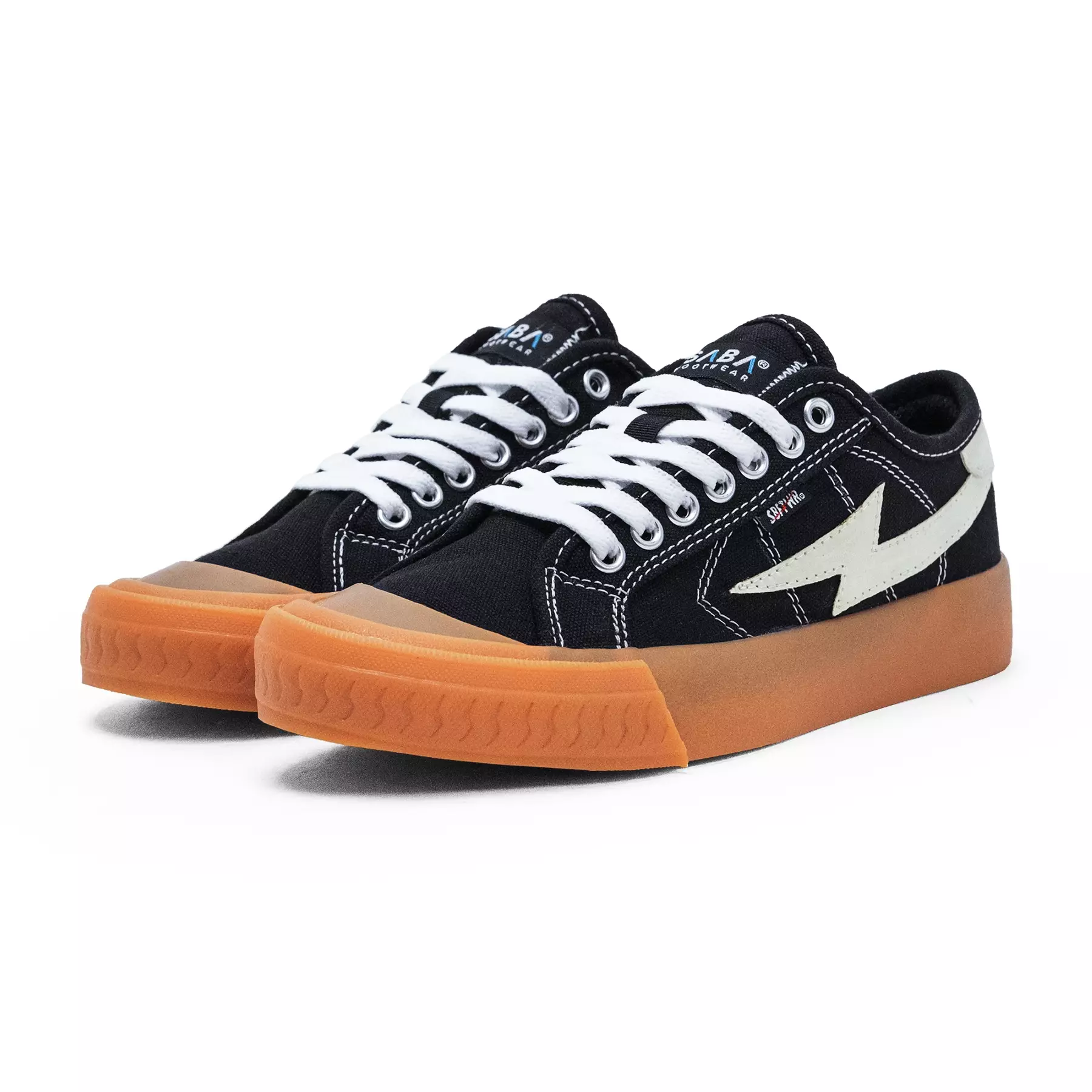 SABA Titan Low Black White Gum - Sepatu Sneakers Casual Pria Wanita