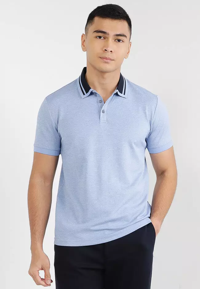 Jacquard Patterned Collar Dry Polo Shirt