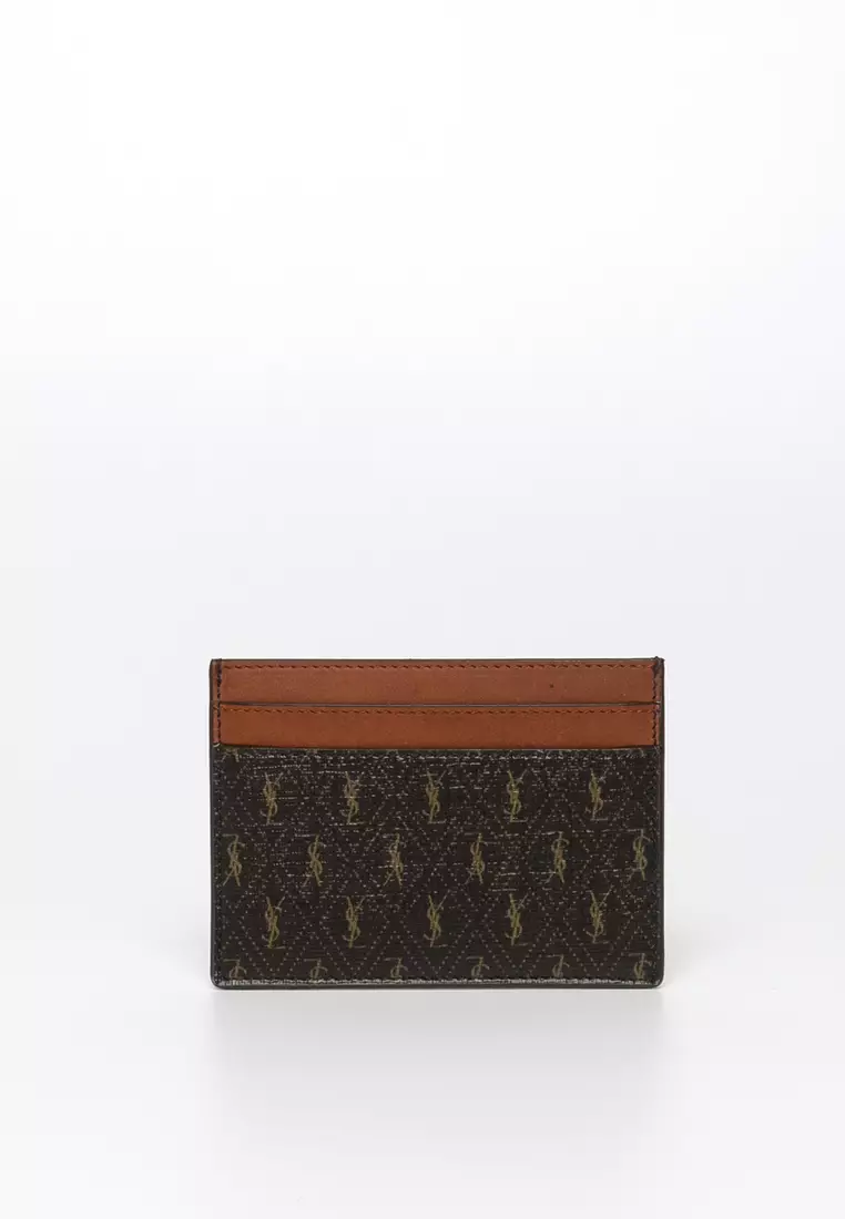 LE MONOGRAMME Bill clip wallet in CASSANDRE CANVAS AND SMOOTH LEATHER, Saint Laurent