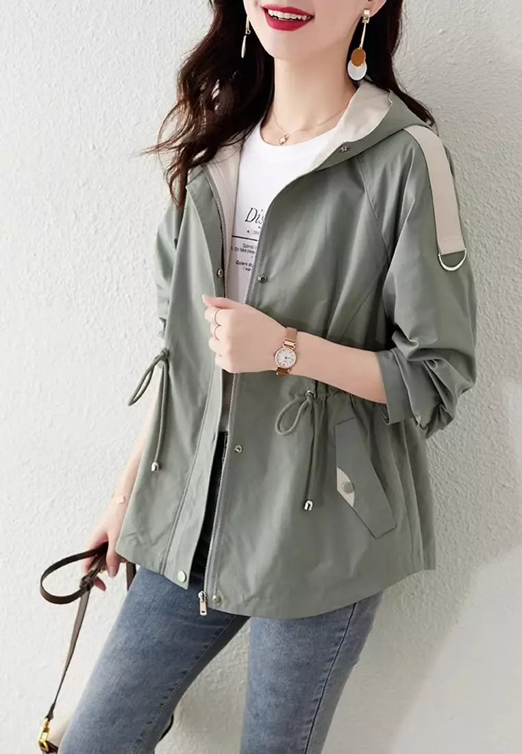 Hooded Wind Jacket Trench Coat