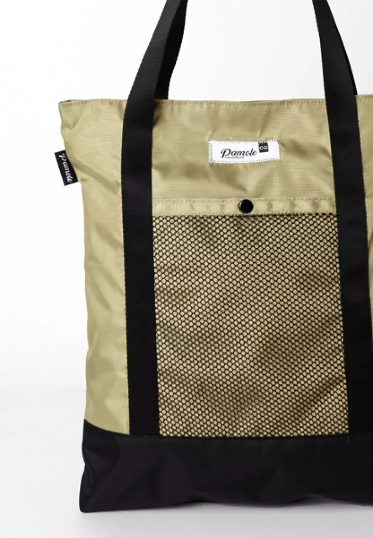 Pamole Totebag Tas Wanita Pria Penutup Resleting - Reta Series - Khaki