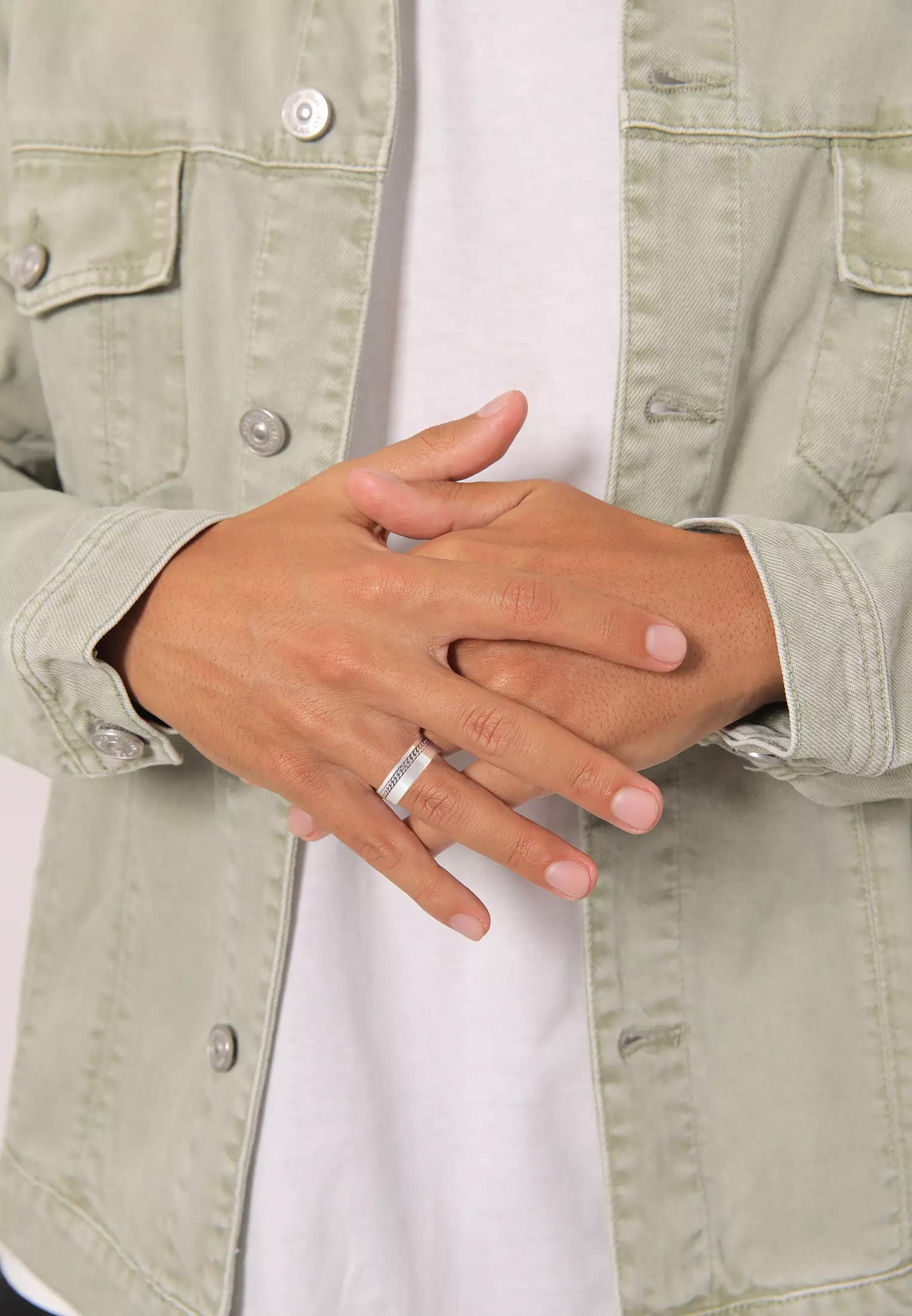 Ring Men Band Chunky Chain