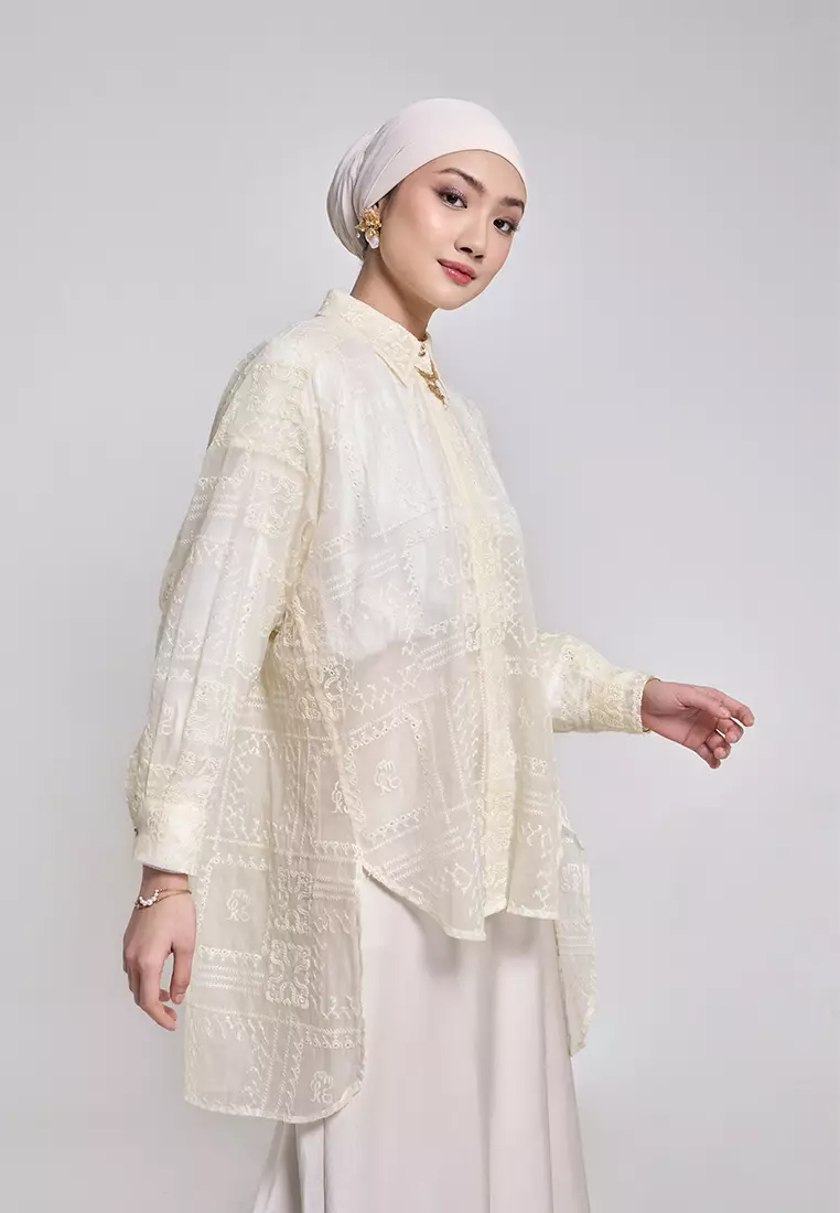 Kami Fumi Lace Tunic Ivory