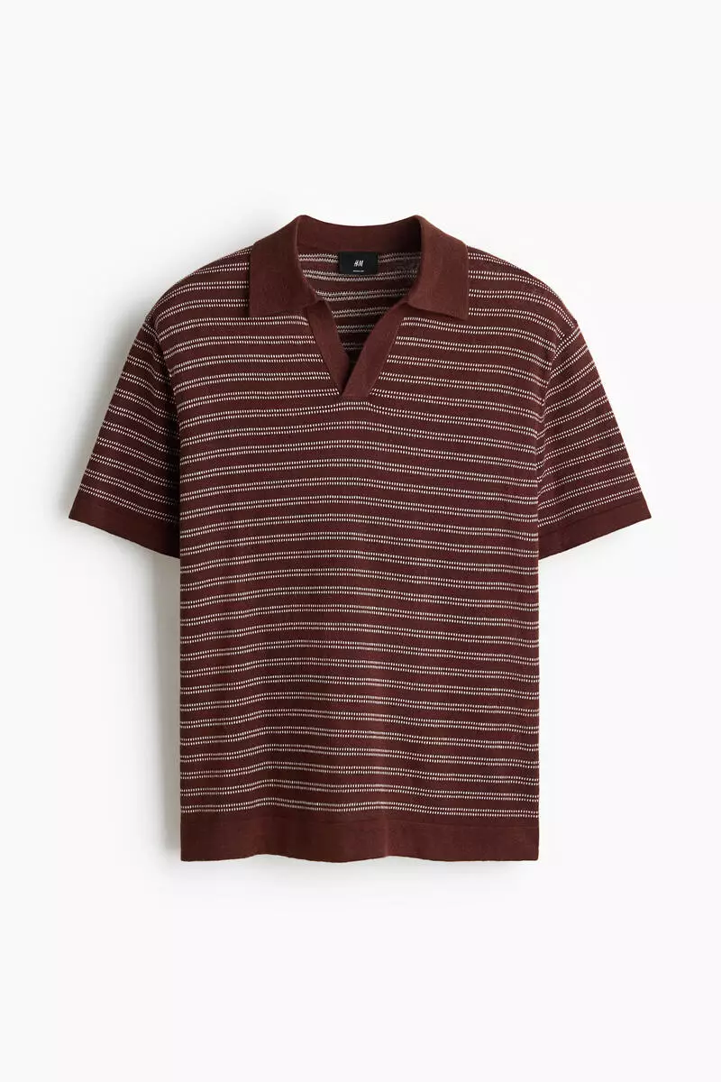 Regular Fit Linen-blend polo shirt