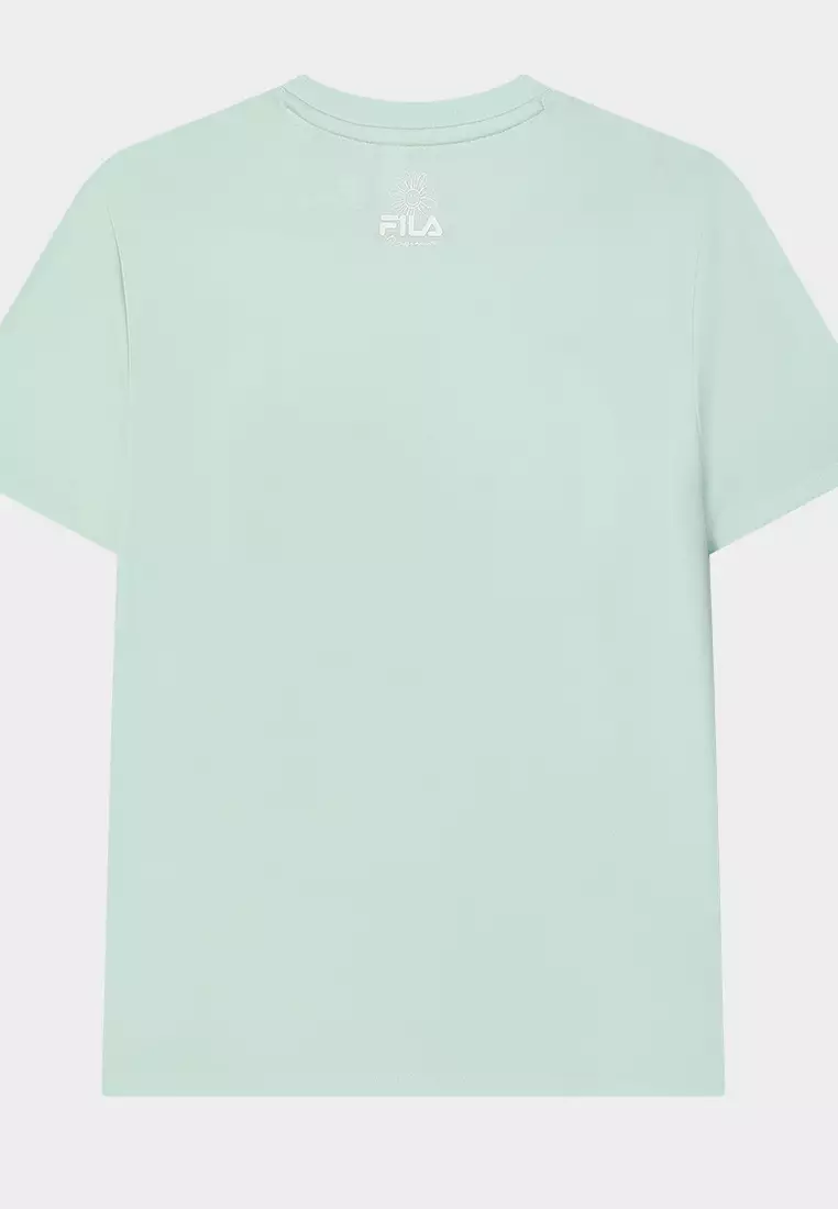 ■FILA■ Women's Basic T-shirt 3/4 Length ShortsFS2TRF2153FP Fila Women's Essentials Short Sleeves Mesh Back Top (White