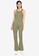 Public Desire green Ribbed Shaped Flare Trousers A98CBAA1E5D3ABGS_3