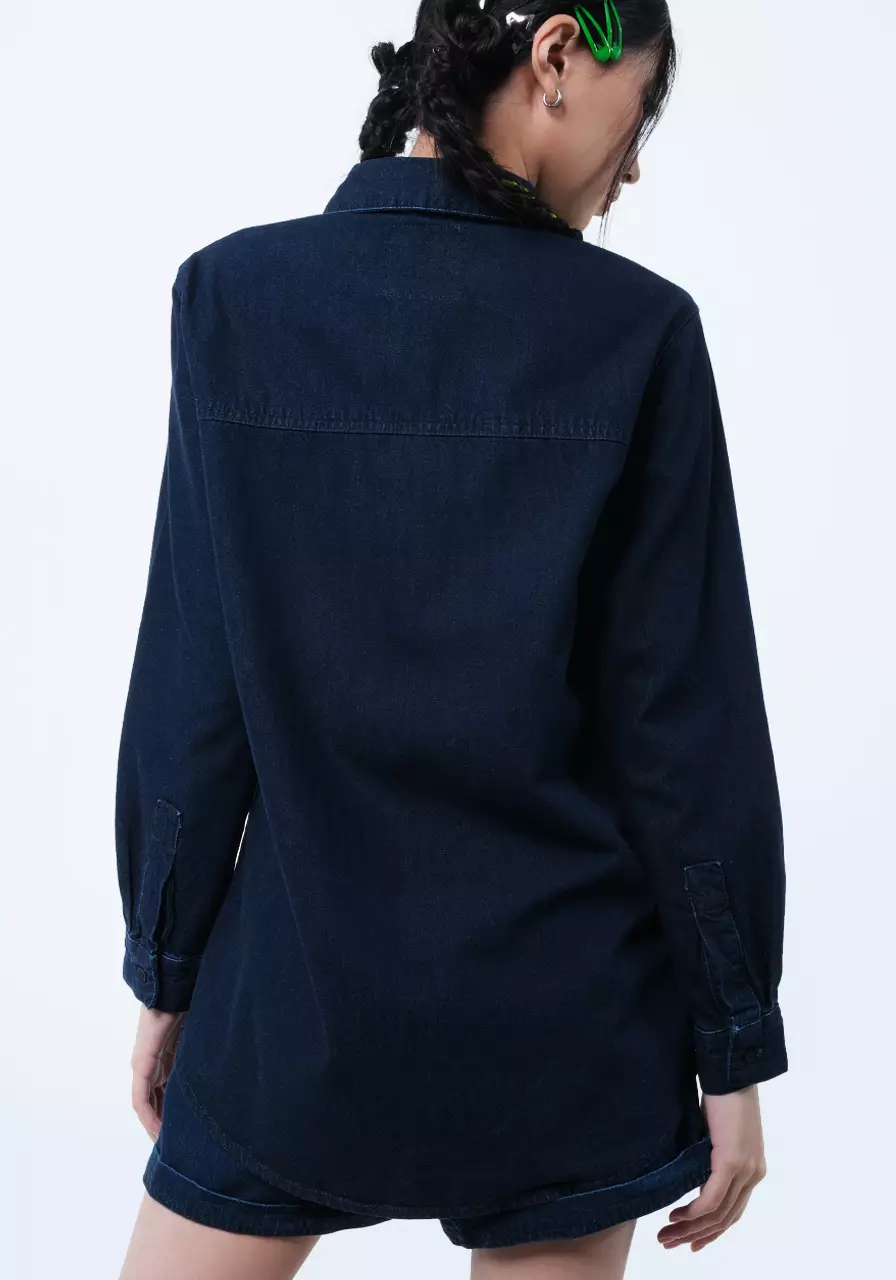 Kemeja Wanita Zulla Dark Blue