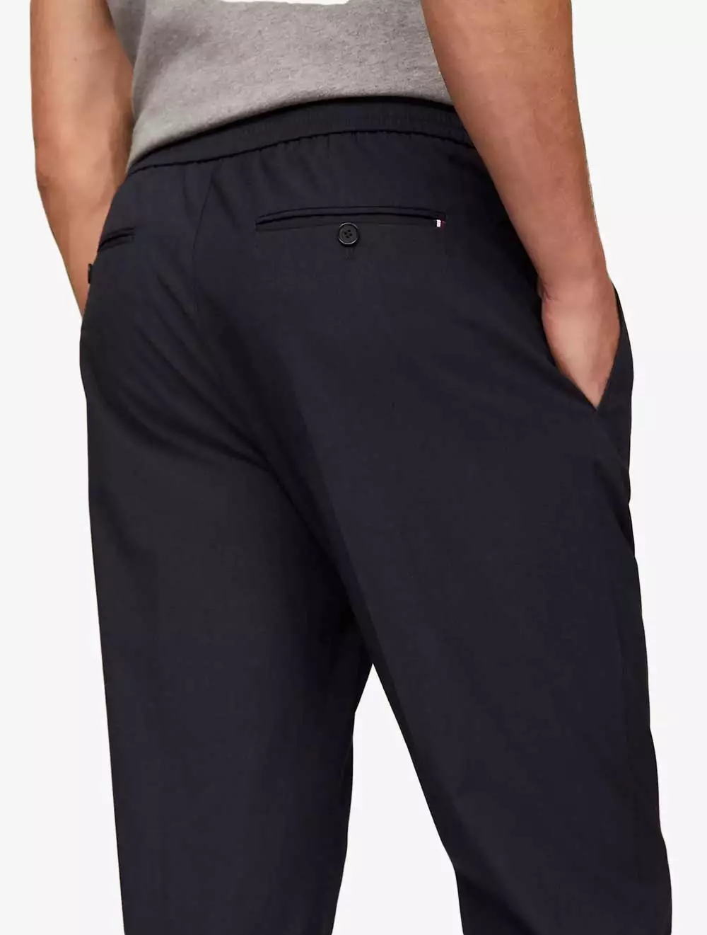 TOMMY HILFIGER - REGULAR FIT SOLID STRETCH PANT - NAVY - NAVY