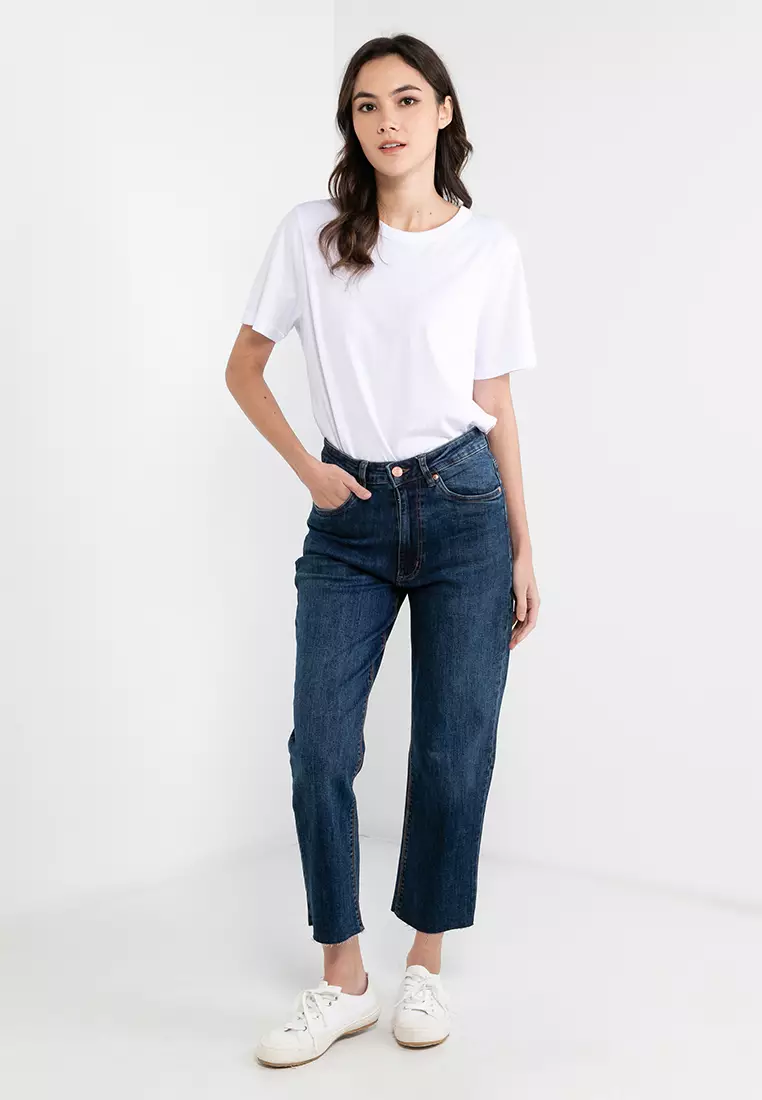 Buy Electro Denim Lab Sugar - High Rise Straight Fit Online | ZALORA ...