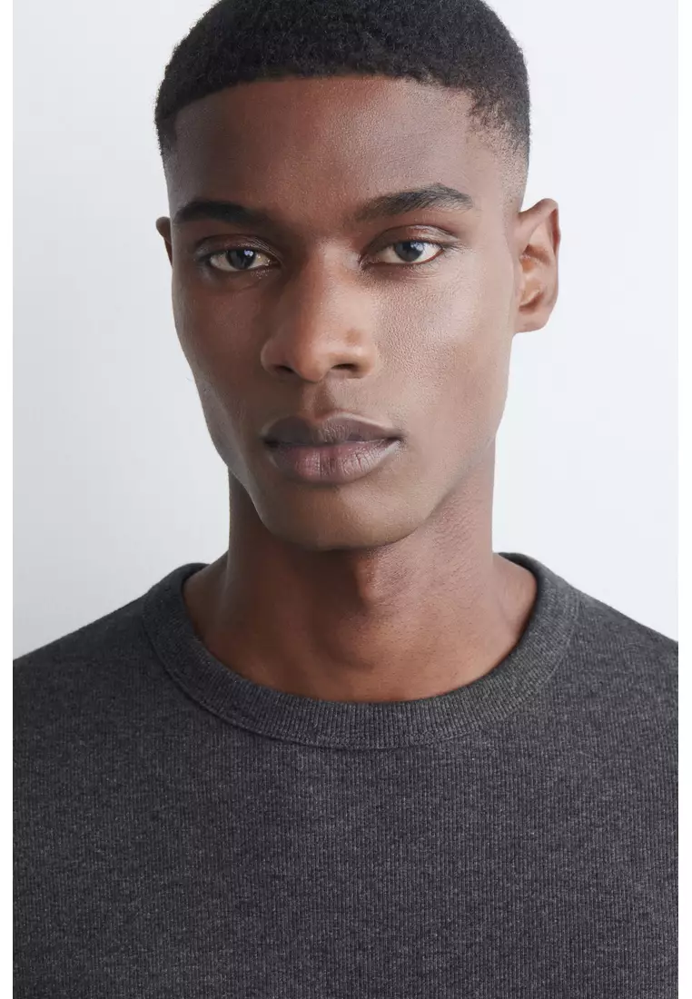 SLIM RIBBED COTTON T-SHIRT