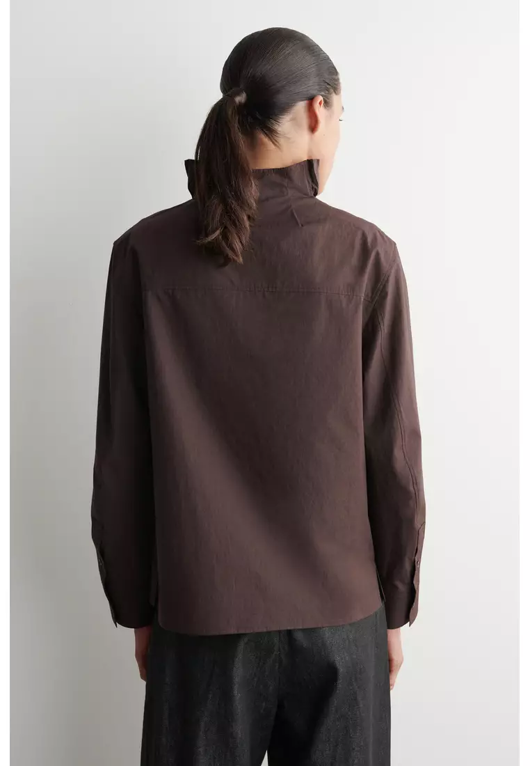 PINTUCKED COTTON BLOUSE