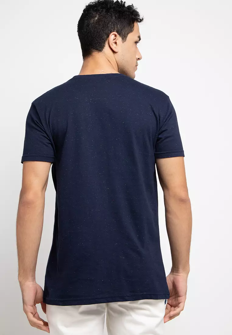 Nade NT247 nadestar slanted outline nap T-shirt anti kusut Navy