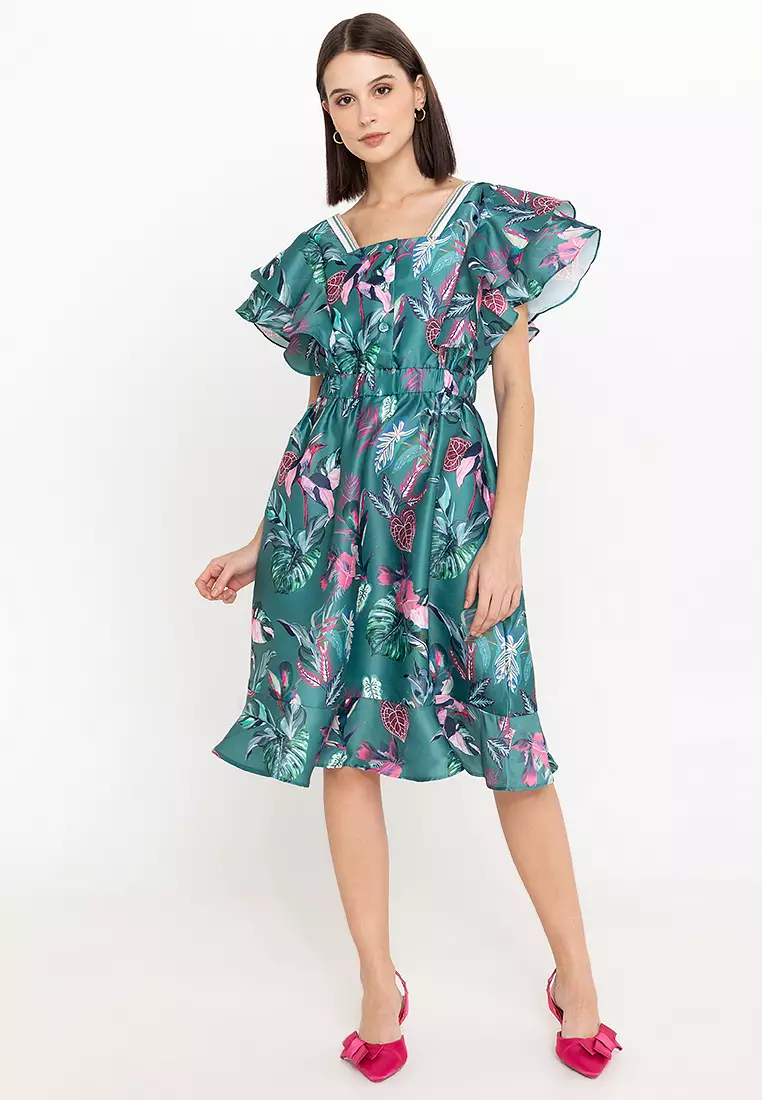 Plains and prints floral dress shop