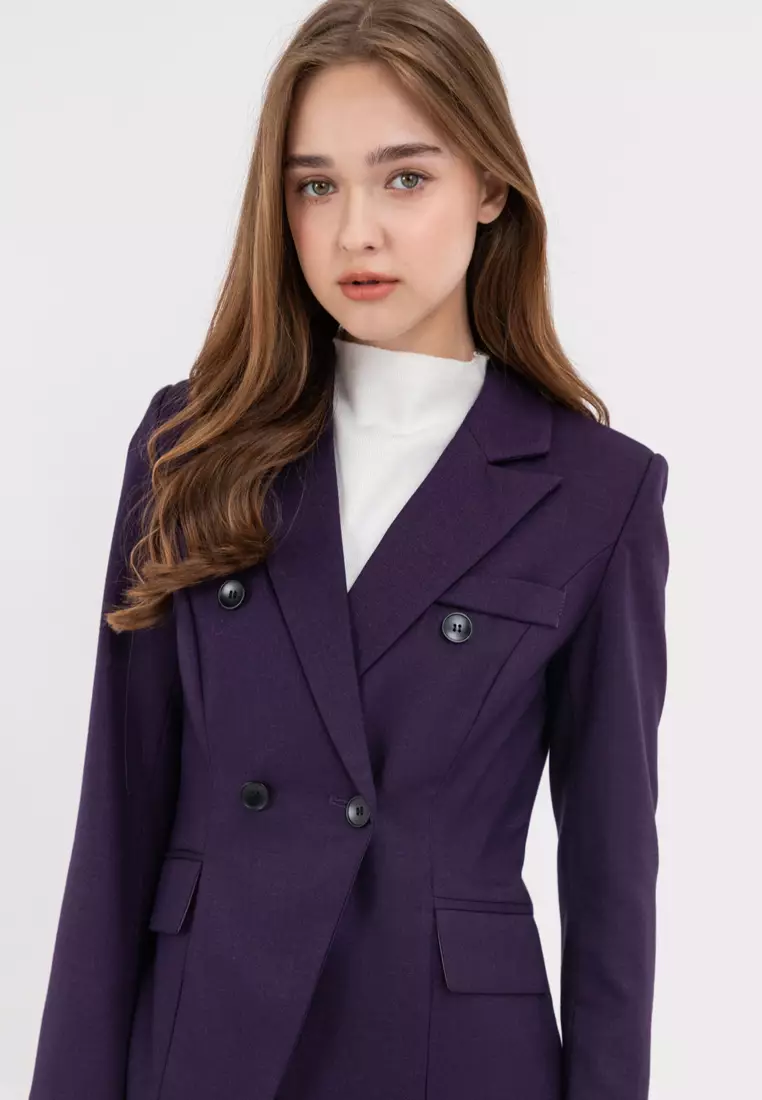 Textured  Suit Blazer with Pants