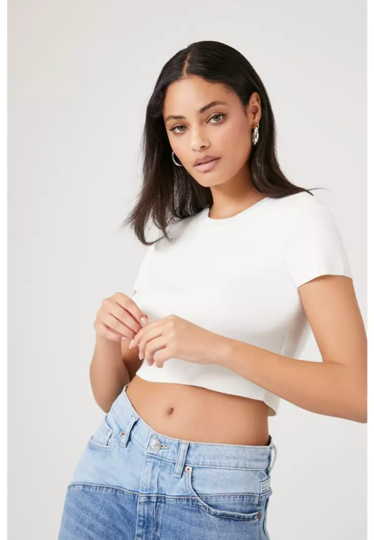 Sweater Knit Cropped Tee