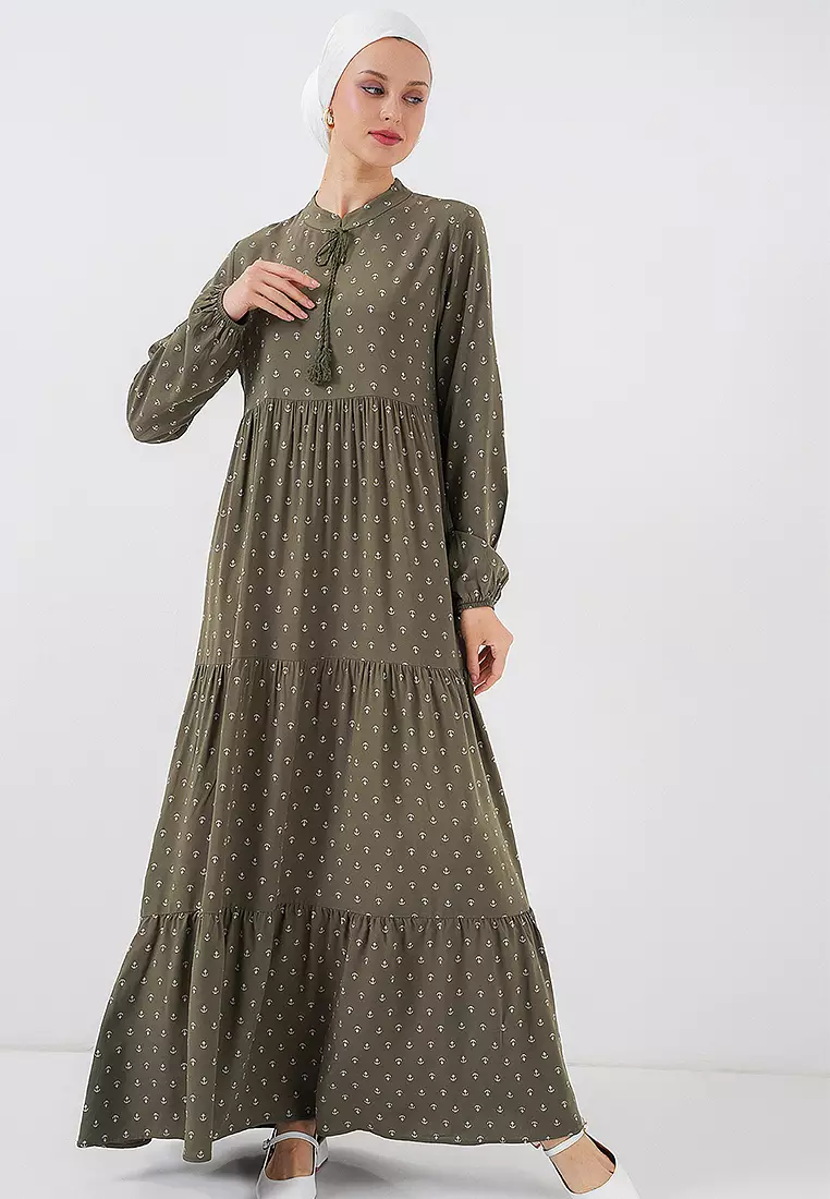 Modest Collar Maxi Dress