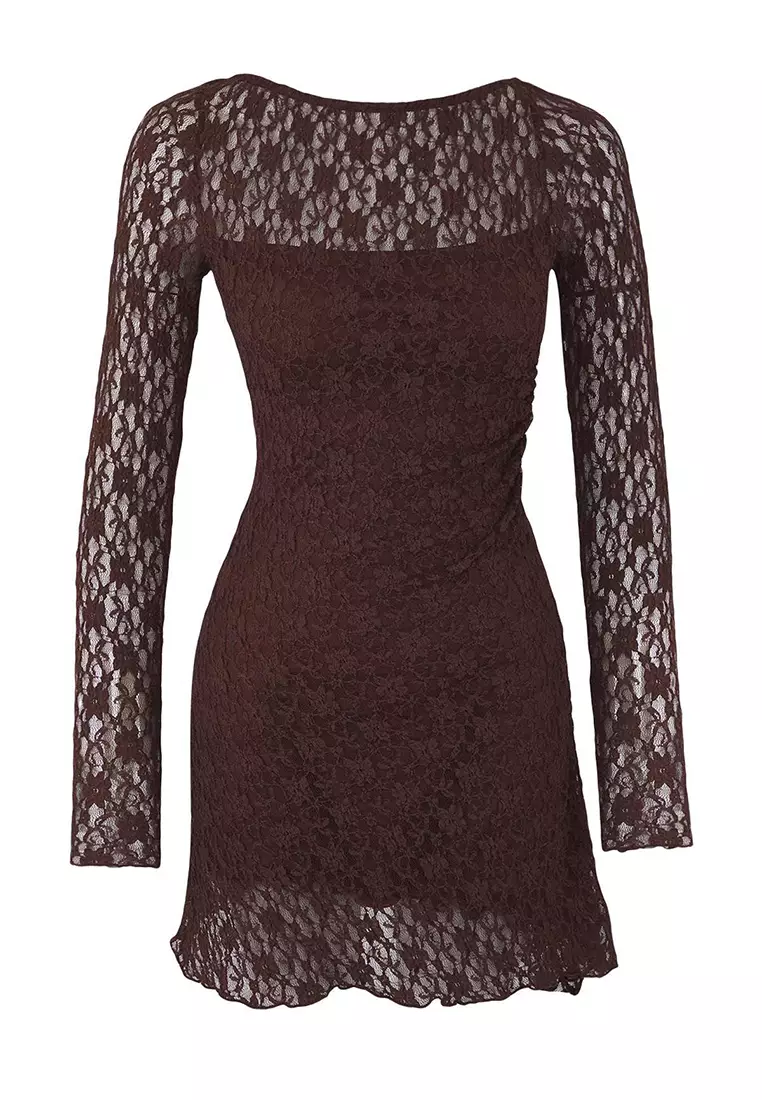 Scoop Back Lace Mini Dress