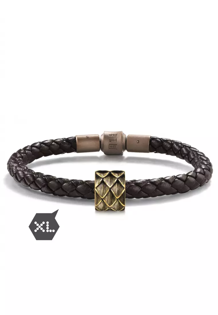 999 24K Solid Gold Noir XL Charm Gold Dragon Scale Charm for Women, Men and Unisex 94750C (Bracelet not included)