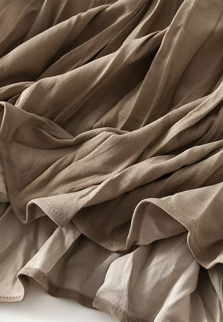 High Waist Pleated Maxi Skirt AF0838