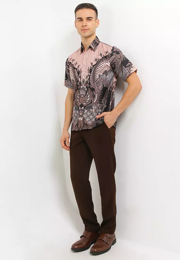 Alexanders Kemeja Batik Exclusive Premium Pria Casual Modern Lengan Pendek