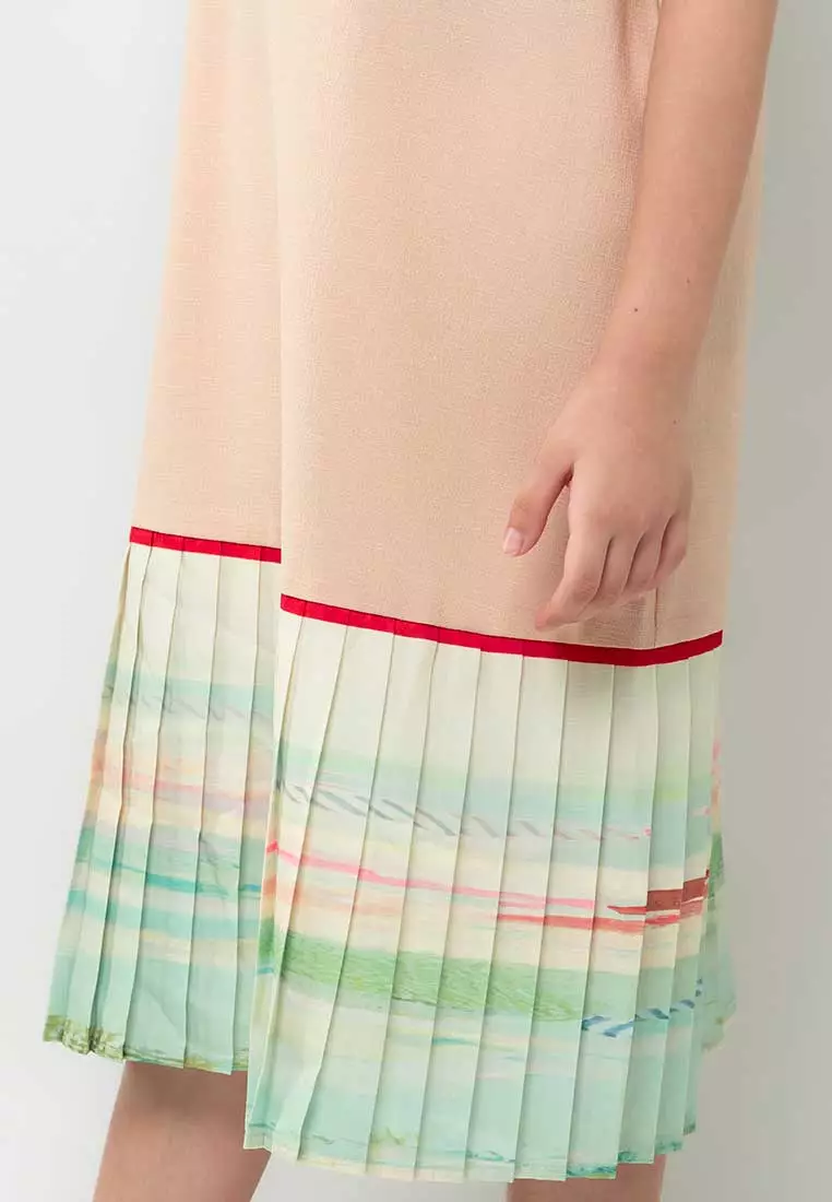 Treehouse Aurora Collared Dress with  Pleated Hem