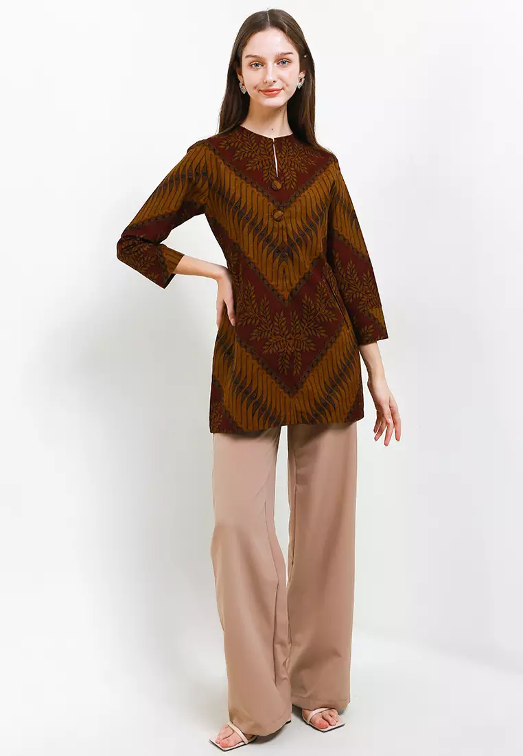BATIK TALENTA EXCLUSIVE batik wanita blous TENUN MAROON KL