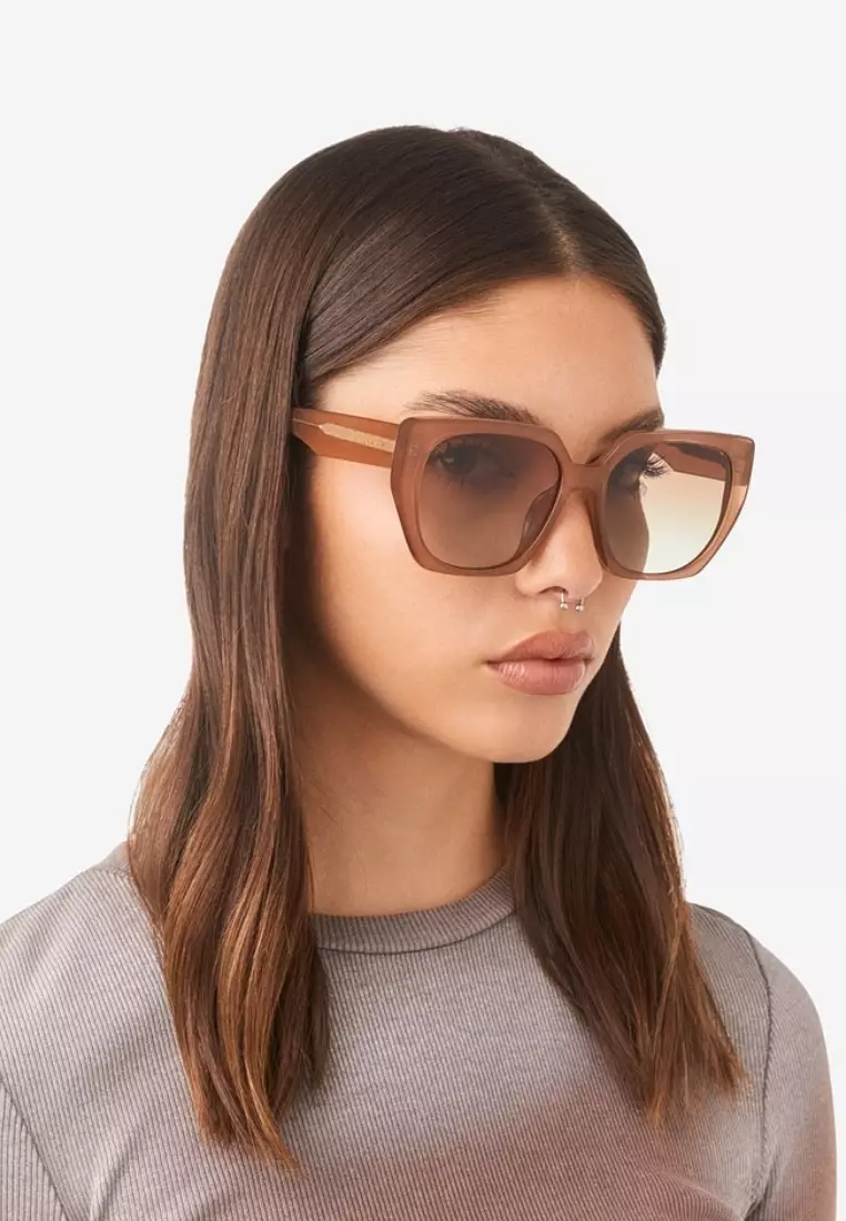 HAWKERS Light Brown Nature Eco Boujee Sunglasses For Women, Female. Official Product Designed In Spain