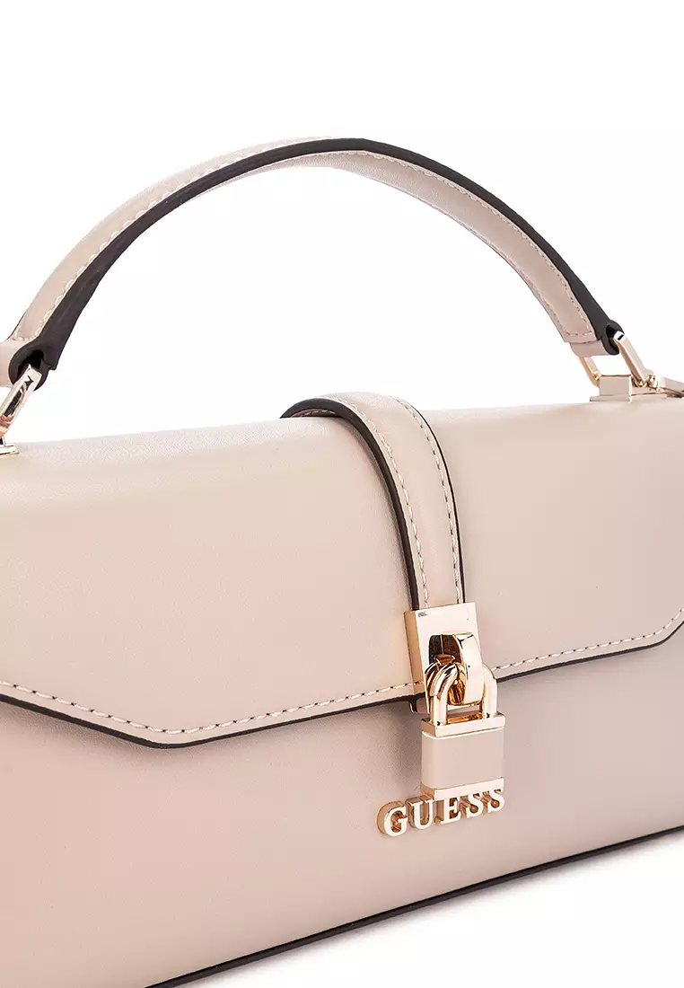GUESS handbag Queensland Top Handle Flap Bag Dove Logo | Buy bags, purses & accessories online