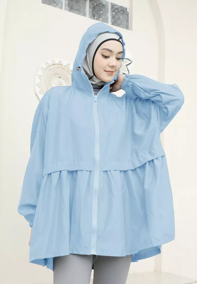 Zelena - Archie Sports Jacket | Jaket Olahraga Wanita Ruffle - Baby Blue