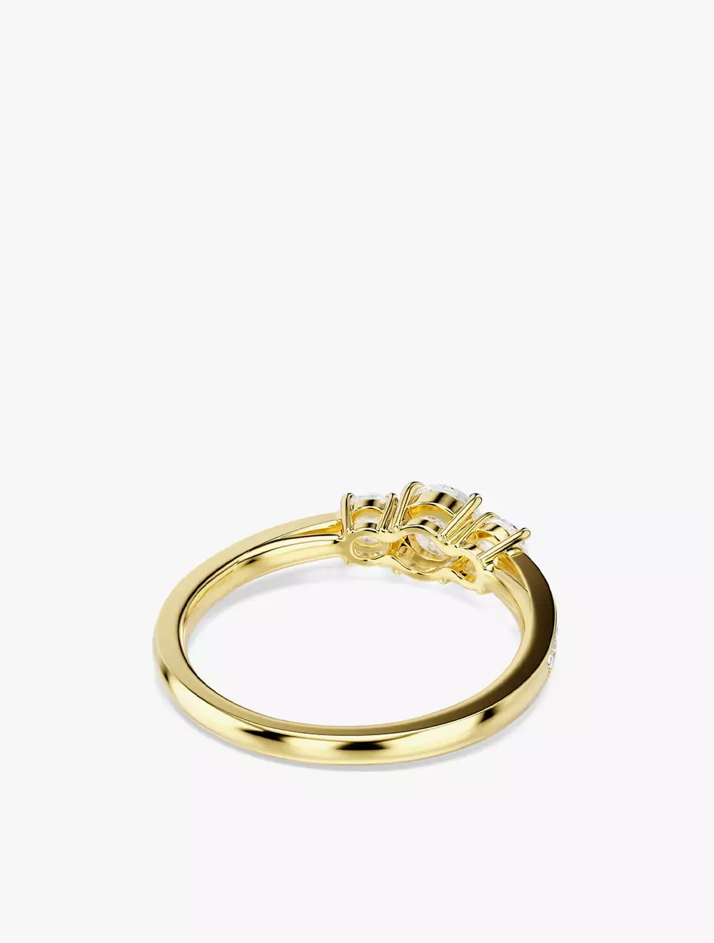 Stilla Attract ring, Round cut, White, Gold-tone plated
