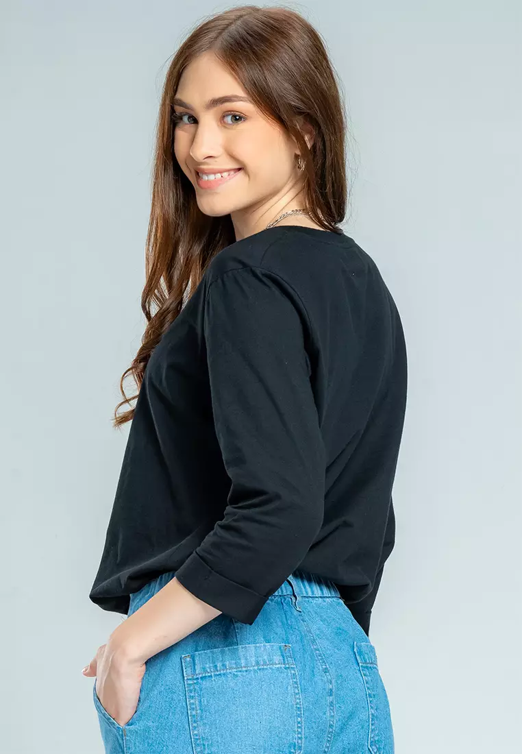 C2 Syabel Black T-Shirt Wanita