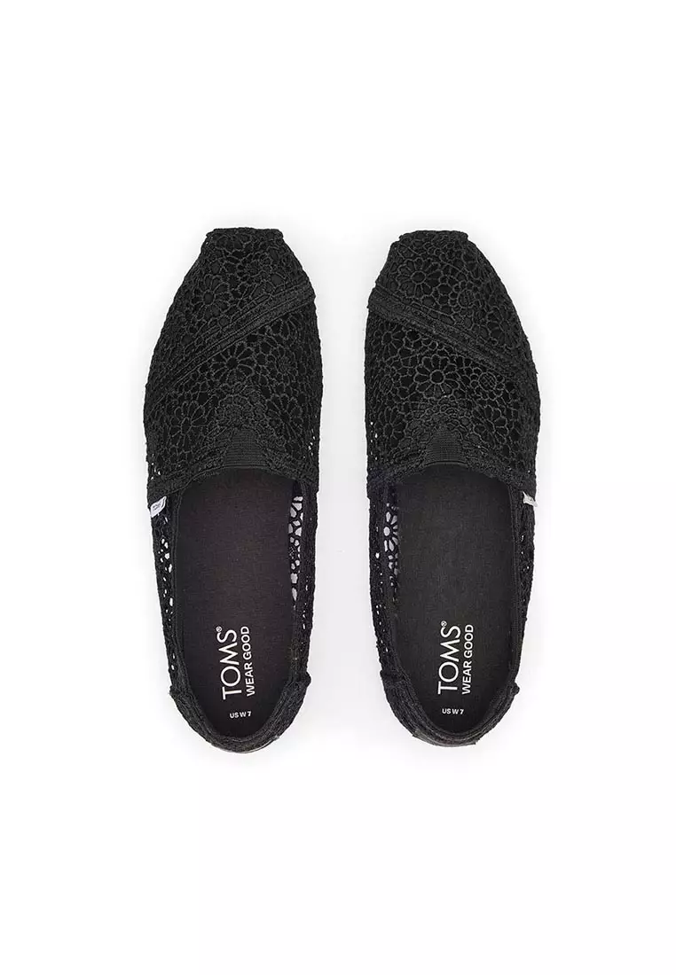 Women Alpargata Black Moroccan Crochet Shoes