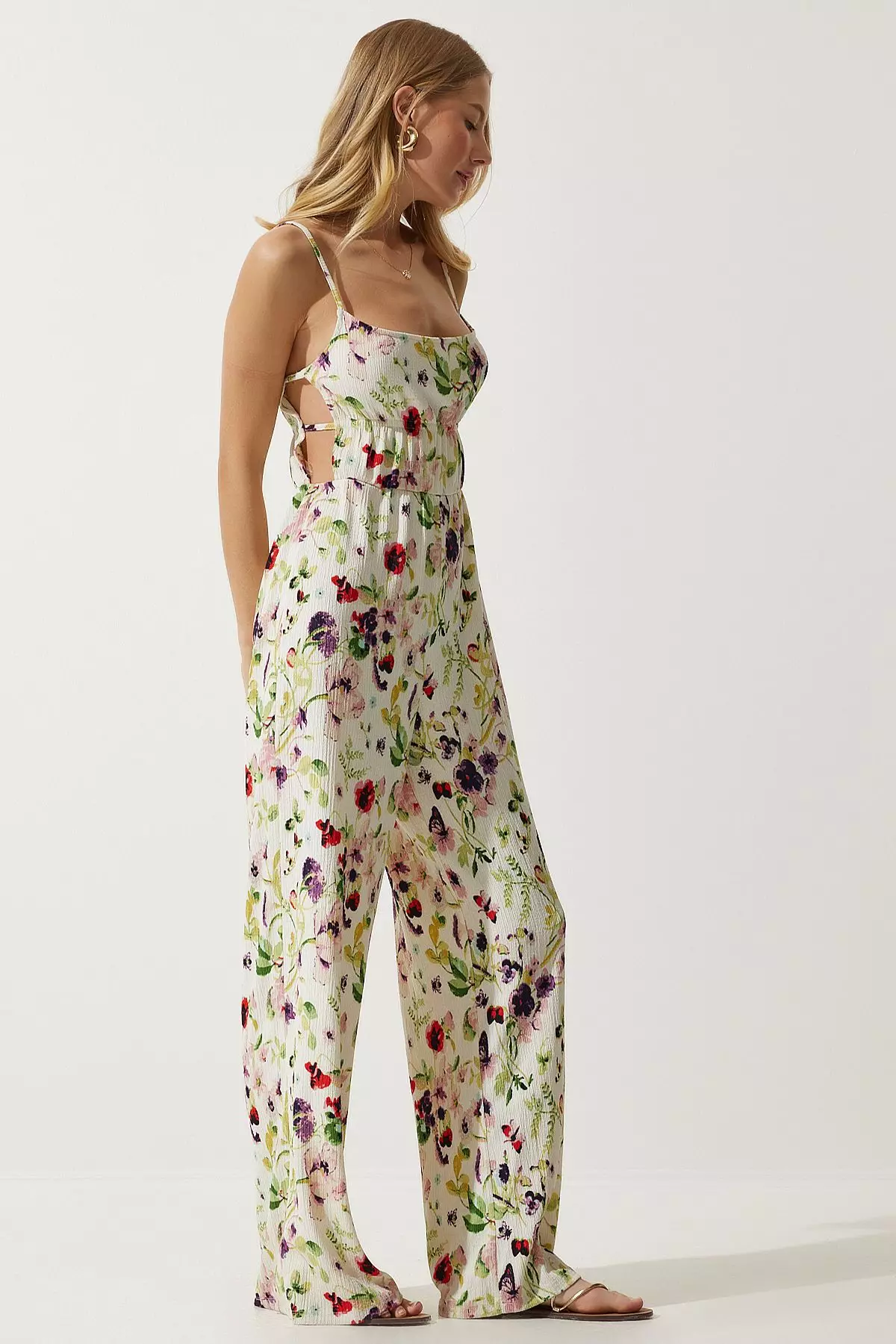 Pattern Cut Out Jumpsuit